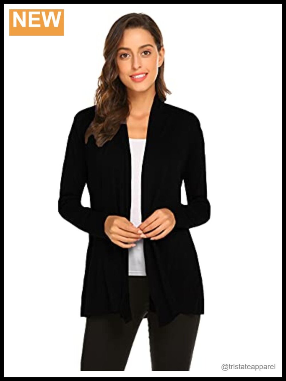 Lightweight Open Front Cardigan V-Neck Long Sleeve Soft Knit